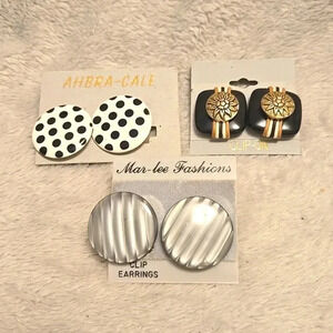 #365 Vintage clip on earrings 3 pair
